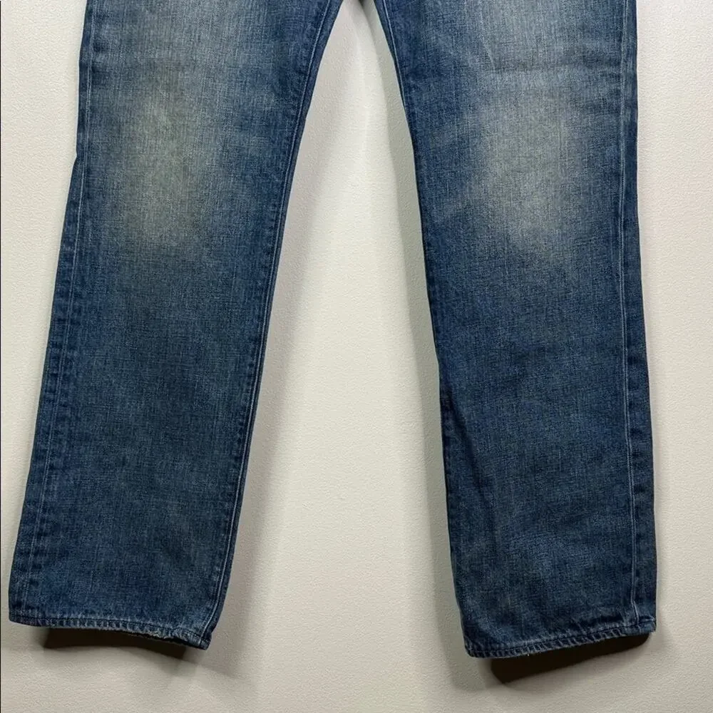 J. Crew Men's Slim Straight Blue Jeans Size 36x34 Medium Wash Denim Cotton